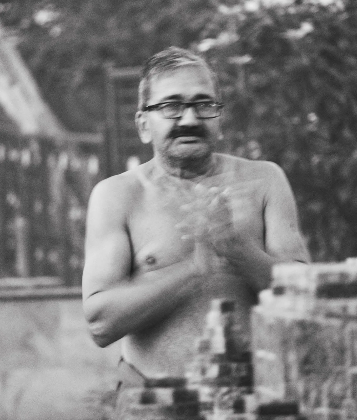 Maharaj Rajkumar Baswar during a ritual